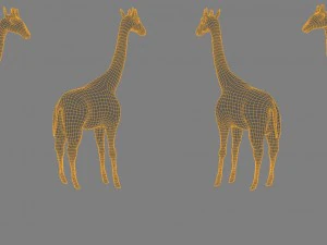 giraffe low poly base mesh 3D Model