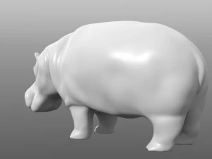 hippopotamus low poly base mesh 3D Model