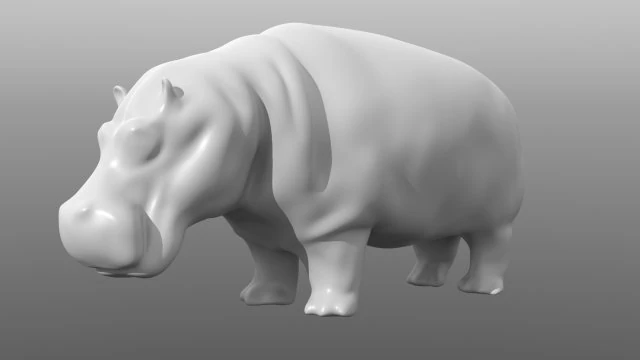 hippopotamus low poly base mesh 3D Model .c4d .max .obj .3ds .fbx .stl .blend 