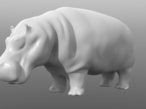 hippopotamus low poly base mesh 3D Model