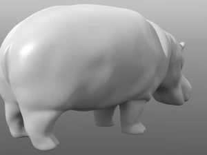 hippopotamus low poly base mesh 3D Model