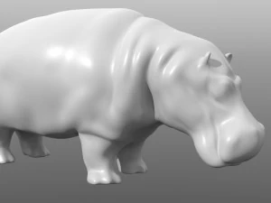 hippopotamus low poly base mesh 3D Model