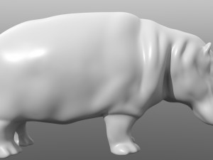 hippopotamus low poly base mesh 3D Model