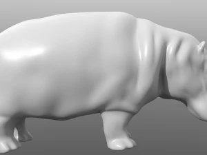 hippopotamus low poly base mesh 3D Model