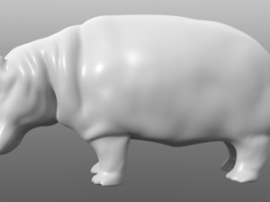 hippopotamus low poly base mesh 3D Model