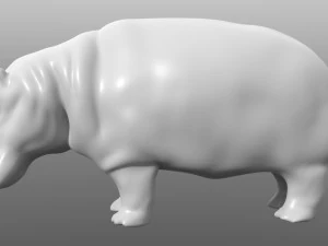 hippopotamus low poly base mesh 3D Model