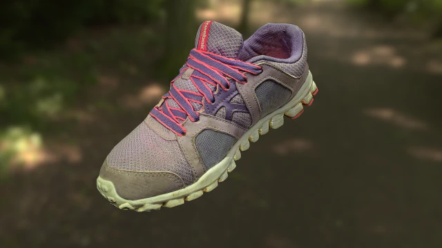worn sneaker low poly model 3D Model .c4d .max .obj .3ds .fbx .stl .blend 