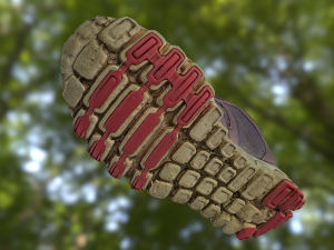 worn sneaker low poly model 3D मॉडल