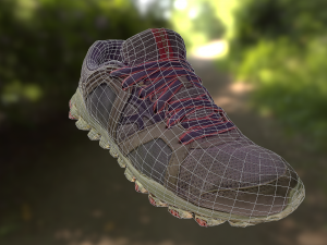worn sneaker low poly model 3D मॉडल