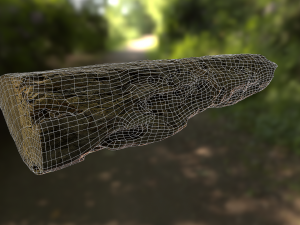 old rotten wood low poly model Modello 3D