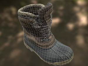 boot low poly model 3D 모델