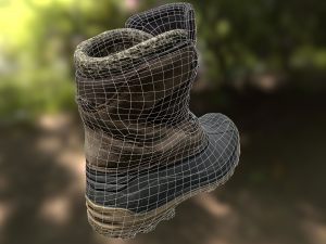 boot low poly model 3D 모델