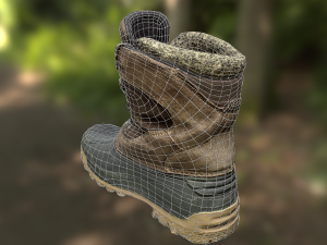 boot low poly model 3D 모델