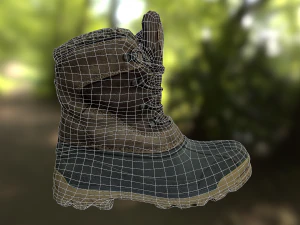 boot low poly model 3D Model