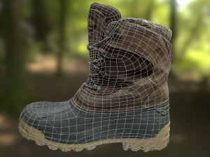 boot low poly model 3D 모델