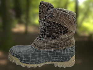 boot low poly model 3D Model