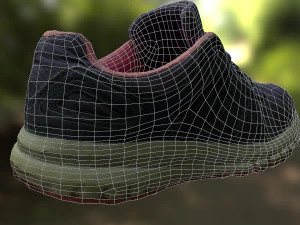 worn sneaker shoe low poly model 3D Model
