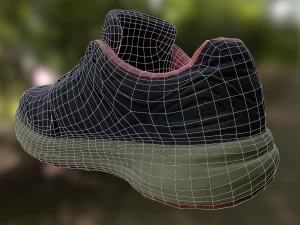 worn sneaker shoe low poly model 3D Model