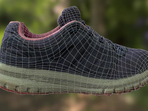 worn sneaker shoe low poly model 3D Model