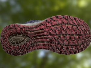 worn sneaker shoe low poly model 3D Model