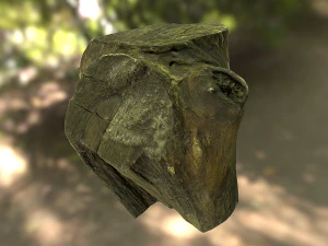 toco de &aacute;rvore velha baixo poli Modelo 3D