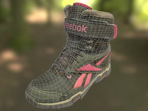 bota modelo low poly Modelo 3D