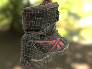 bota modelo low poly Modelo 3D