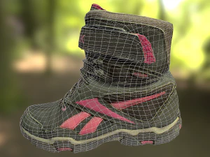 bota modelo low poly Modelo 3D