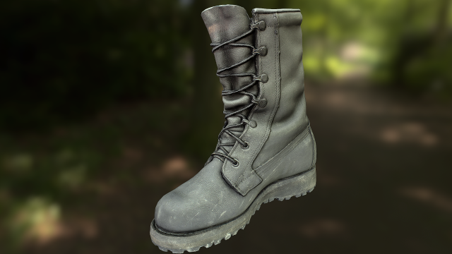 military boot low poly model 3D Модель .c4d .max .obj .3ds .fbx .stl .blend 