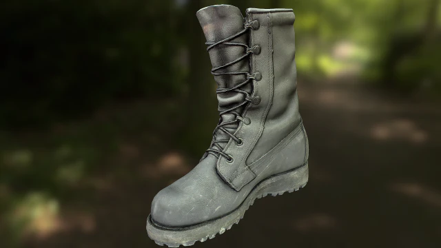 military boot low poly model 3D Model .c4d .max .obj .3ds .fbx .stl .blend