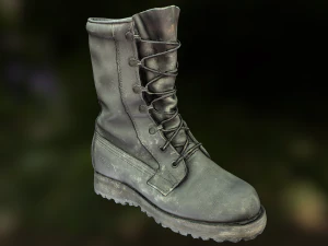 military boot low poly model 3D Model