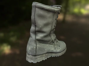 military boot low poly model 3D Model