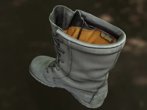 military boot low poly model 3D Model
