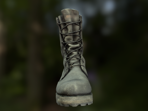 military boot low poly model 3D Модель