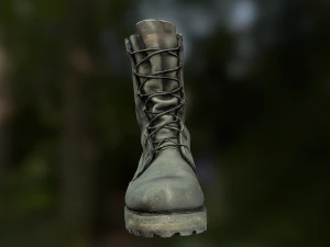 military boot low poly model 3D Model