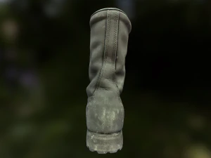 military boot low poly model 3D Model