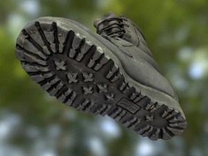 military boot low poly model 3D Model
