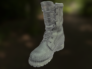 military boot low poly model 3D Модель