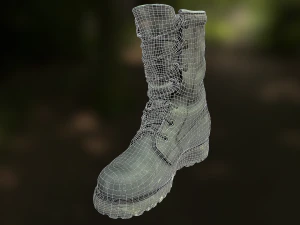 military boot low poly model 3D Model
