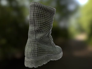 military boot low poly model 3D Model