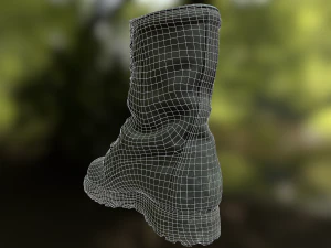 military boot low poly model 3D Model