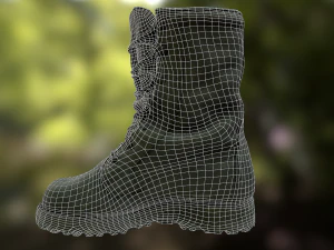 military boot low poly model 3D Model