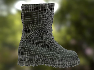 military boot low poly model 3D Model