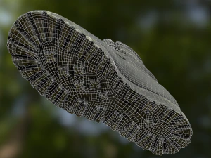 military boot low poly model 3D Model