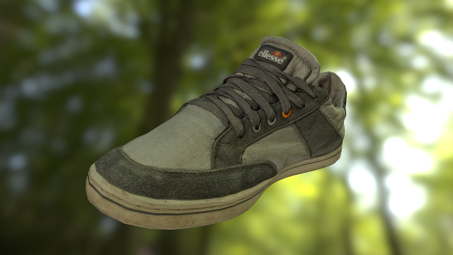 worn sneaker shoe low poly model 3D 模型 .c4d .max .obj .3ds .fbx .stl .blend 