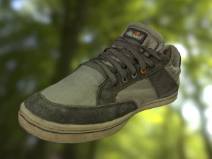 履き古されたスニーカー靴のローポリモデル 3Dモデル