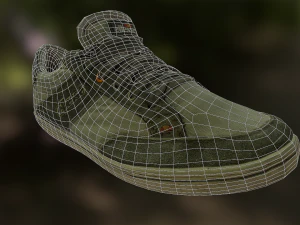 worn sneaker shoe low poly model 3D Model