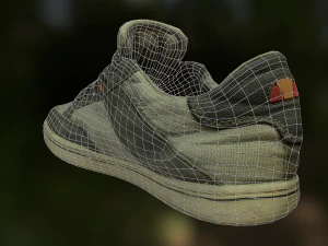 worn sneaker shoe low poly model 3D Model