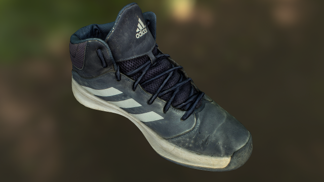 worn sneaker shoe low poly model 3D 模型 .c4d .max .obj .3ds .fbx .stl .blend 