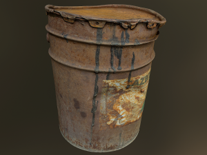 old rusty oil barrel can Modelo 3D